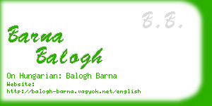 barna balogh business card